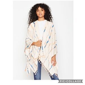 NWT BCBGeneration Blush Tie Dye Tassel Kimono Robe